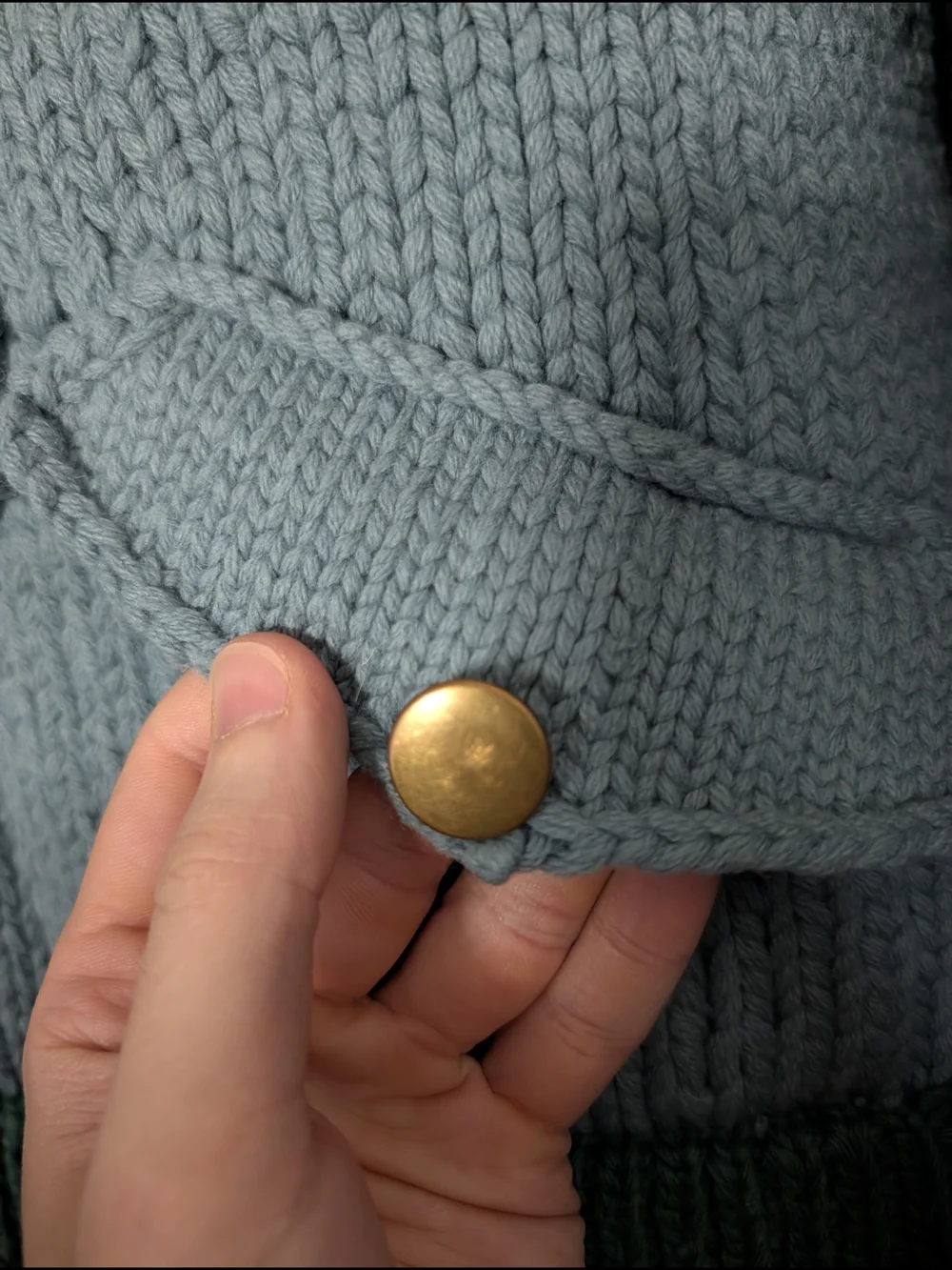 GIM CONTEXT Japanese Blue Green Knit Wool Bomber Jacket with Zip One Size